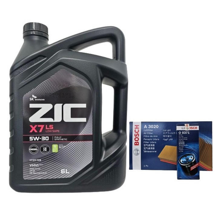 스포티지NQ5 2.0 디젤 엔진오일세트 지크 X7 LS 5W30 6L O0371-A3020, 1개, 5W-30, 6L