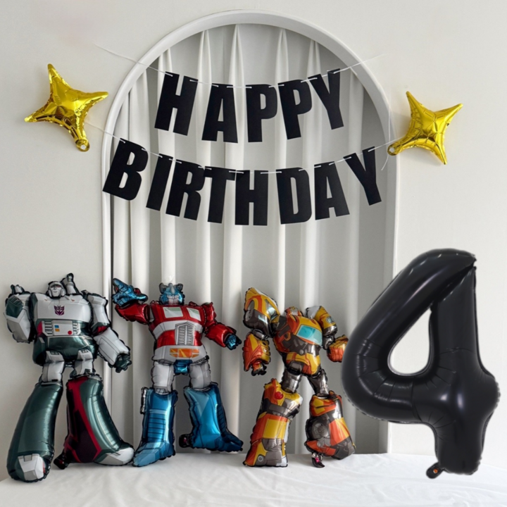 로보트풍선 생일파티 풍선세트, 1개