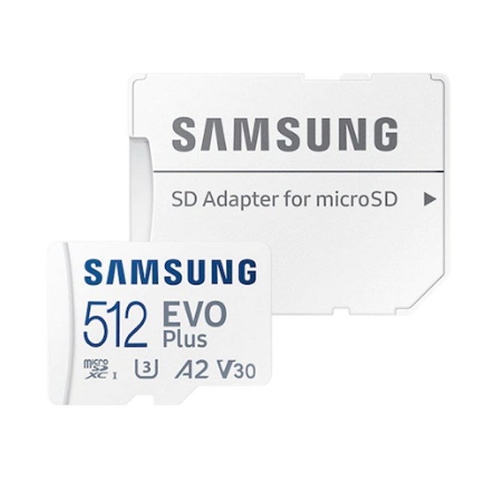 삼성전자 마이크로 SD카드 EVO PLUS 512GB 스마트폰 태블릿 닌텐도 외장메모리 정품 SD카드 어댑터 포함