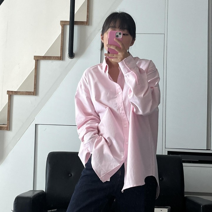 여성가을남방 오버핏 탄탄 가을 셔츠 여자옥스퍼드 셔츠 핑크 컬러 여성가을남방 오버핏 탄탄 가을 셔츠 여자옥스퍼드 셔츠 핑크 컬러