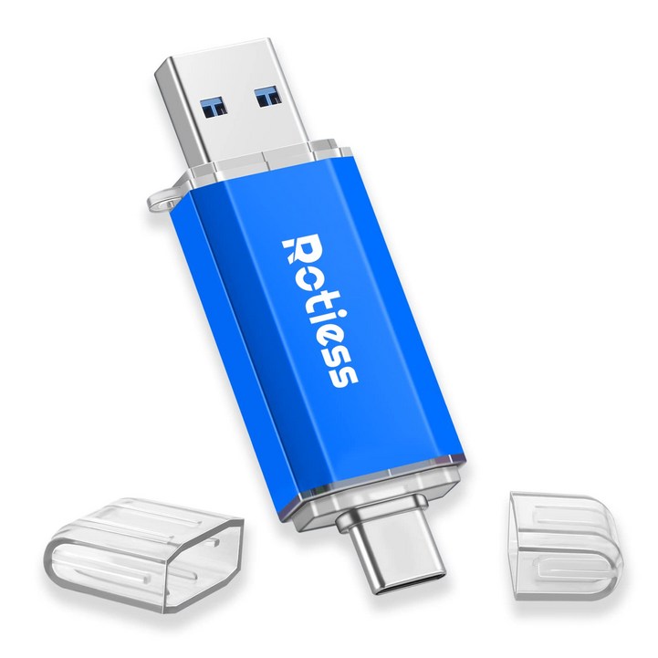 샌디스크usb256 ROTIESS USB3.1 대용량 c타입 USB메모리 2in1 OTG 푸른, 1TB