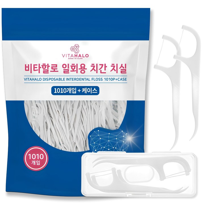 비타할로 일회용 치실  케이스, 1개, 1010개입, 74mm
