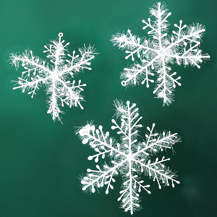 피앤비유니티 눈꽃 장식 대 12p  중 15p  소 15p 세트