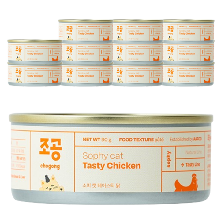 조공 성묘용 소피 캣 테이스티 습식캔, 닭, 90g, 12개