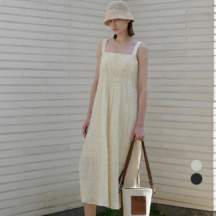 아틀리에나인 여성용 셔링 롱 원피스 OP6201