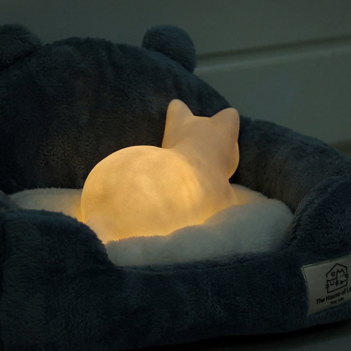 고양이 뒷태 LED 감성 무드등, 황색 백색 고양이 뒷태 LED 감성 무드등, 황색 백색