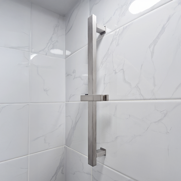 로딘 욕실 SUS304 무광 니켈 스테인리스 스텐 슬라이드바 고급 샤워기걸이 행거 LO702, 실버