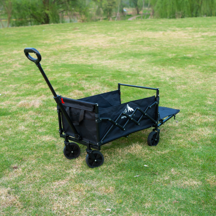 프란다스 아웃도어 캠핑 접이식 폴딩카트, 블랙 5인치 확장, 1개
