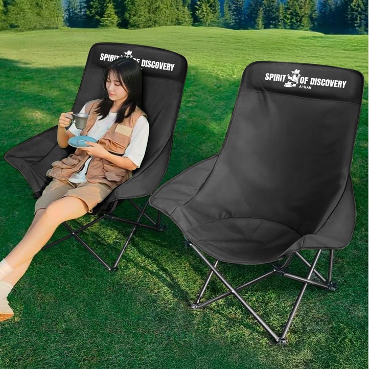 AORAN 캠핑의자 11 암레스트 등받이업그레이드, 블랙, 2개