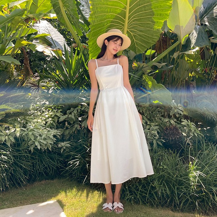 자체제작 비바럽 여름 끈나시 원피스 롱 데일리 휴양지 바캉스룩 OP20136F