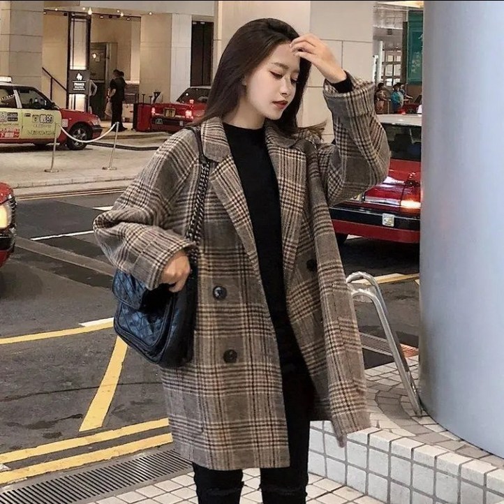 체크 코트 자켓 체크체크 모직 코트 체크 코트 자켓 체크체크 모직 코트