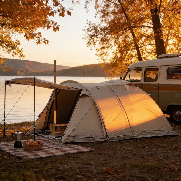 겨울 캠핑 텐트 방한 아웃도어 접이식 휴대용 자외선 차단 방수 난연 대공간 터널 텐트 후실 3200mm2100mm1200mm, 24인, 갈색