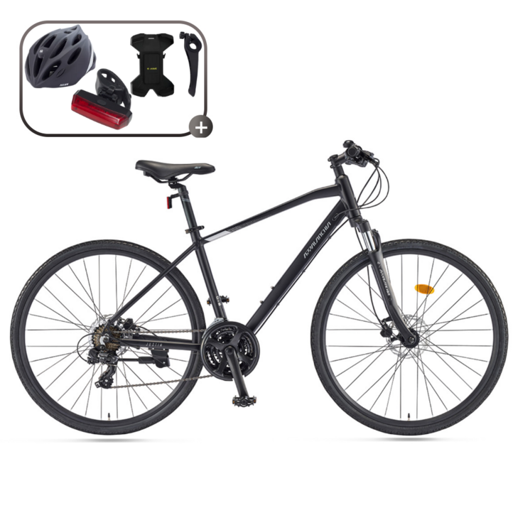 2026 삼천리 아팔란치아 700C 저스틴 21D 하이브리드 자전거 알루미늄 프레임 21단, 1개, 177cm, 블랙무광450