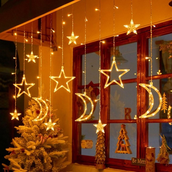 에이스공간 LED 줄조명 캠핑 크리스마스 달별 하트 알전구 빛축제 줄등 라방 배경 줄전구 LED줄, 1개, 하트