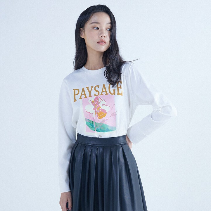 나이스클랍 그래픽 라운드 긴팔 티셔츠 A241PWT102 63454