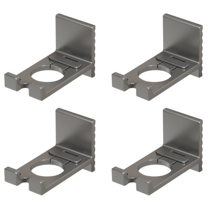 안쏘니 무타공 샴푸걸이 공중부양 다용도 디스펜서 홀더 걸이 거치대, 그레이, 4개