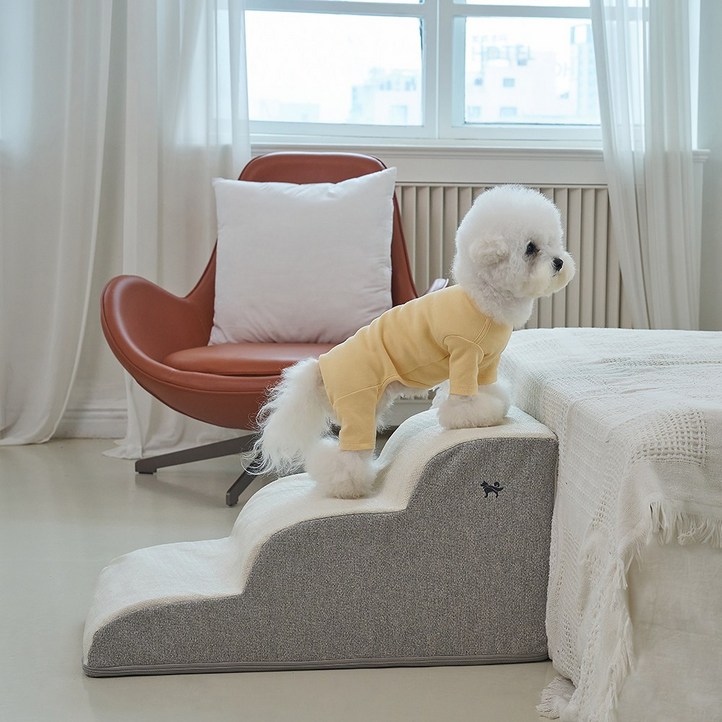 슈퍼펫 강아지계단 논슬립 슬개골보호 미끄럼방지 3단 커브 스텝