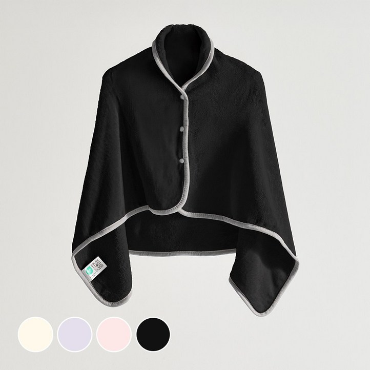 데시뉴 럭키 솔리드 양면 극세사 망토 담요 파우치 세트