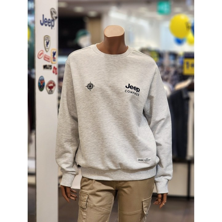 매장출고 인기 지프 25FW 신상 남녀공용 나침반자수 맨투맨 JQ6TSU855 NC야탑점