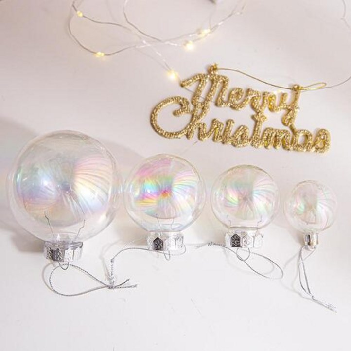 데코봉봉 아크릴 오로라 트리볼 6개 세트 단일사이즈 크리스마스 오너먼트 트리 장식볼