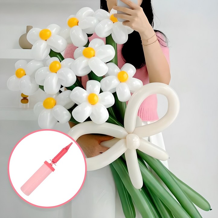알로카노 DIY 풍선 꽃다발  손펌프 , 꽃풍선 만들기