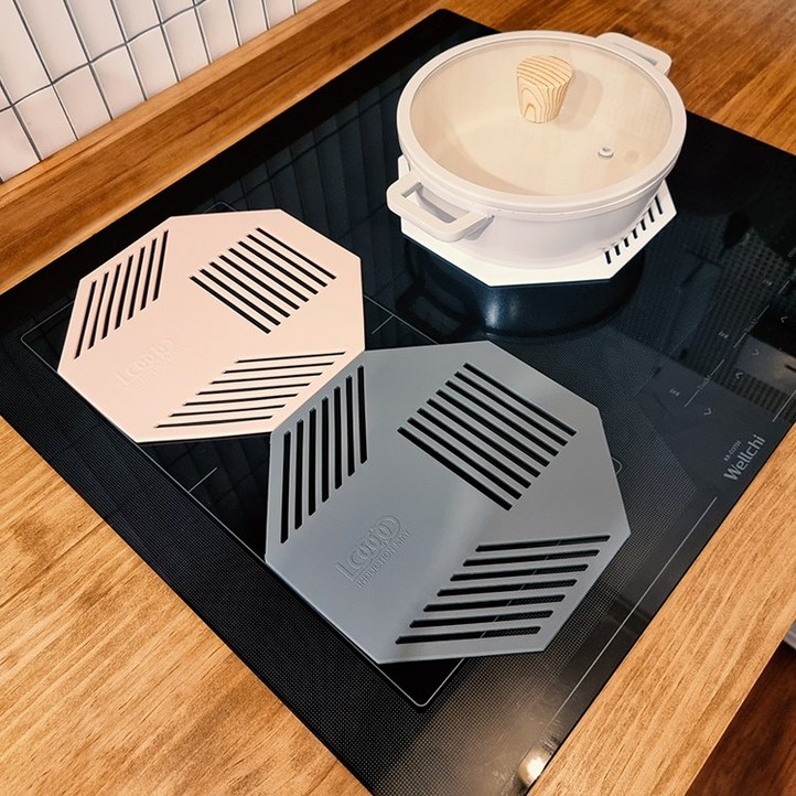 11 주부심쿵템 인덕션 컬러매트, 1세트, 핑크차콜