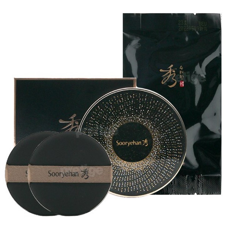 수려한 블랙 진생 쿠션 파운데이션 본품리필퍼프2개