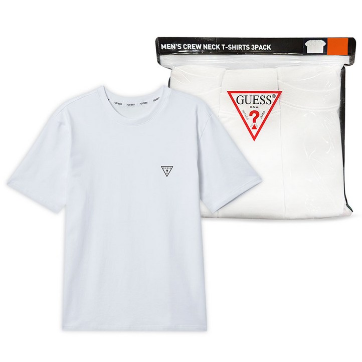 게스 면스판 라운드티 셔츠 교복 레이어드 반팔티 111 세트