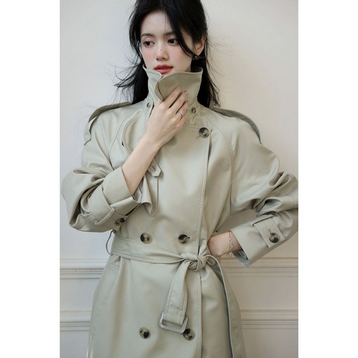 ANYOU 봄가을 신상 캐주얼 트렌치 코트 코트 바람막이 여성 트렌치코트여성 코트