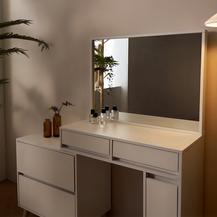 특가 풀하우스 라헬 익스텐션 수납 서랍 정리함 콘솔 화장대 거울세트, 03.올화이트