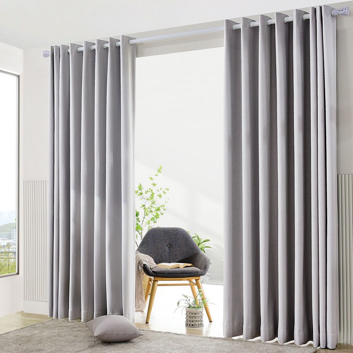 스마일데코 커튼봉에 끼우는 100프로 암막 형상기억 커튼 도톰한 사계절 열차단 방한방풍 거실 안방