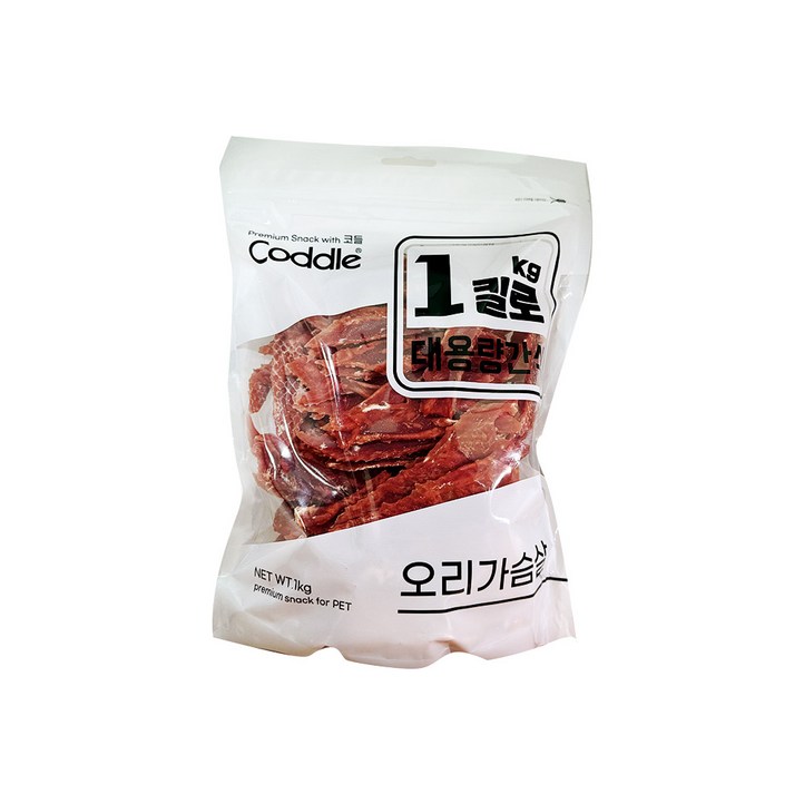 코들 대용량 실속형 1kg 강아지 사사미 져키 간식, 1개, 1kg, 오리가슴살