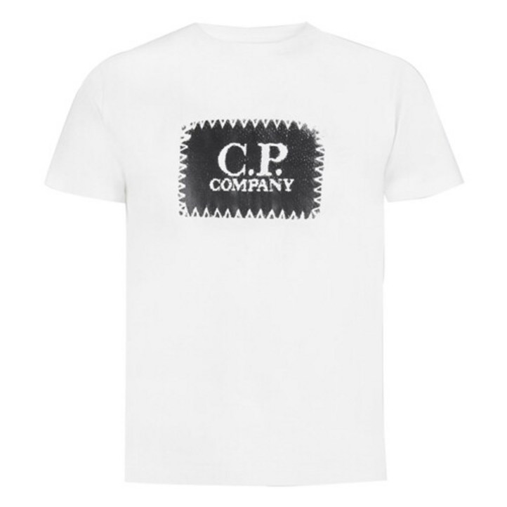 씨피컴퍼니 CP컴퍼니 콘트라스트 라벨 로고 티셔츠 화이트 / 12CMTS042A-005100W-WHITE