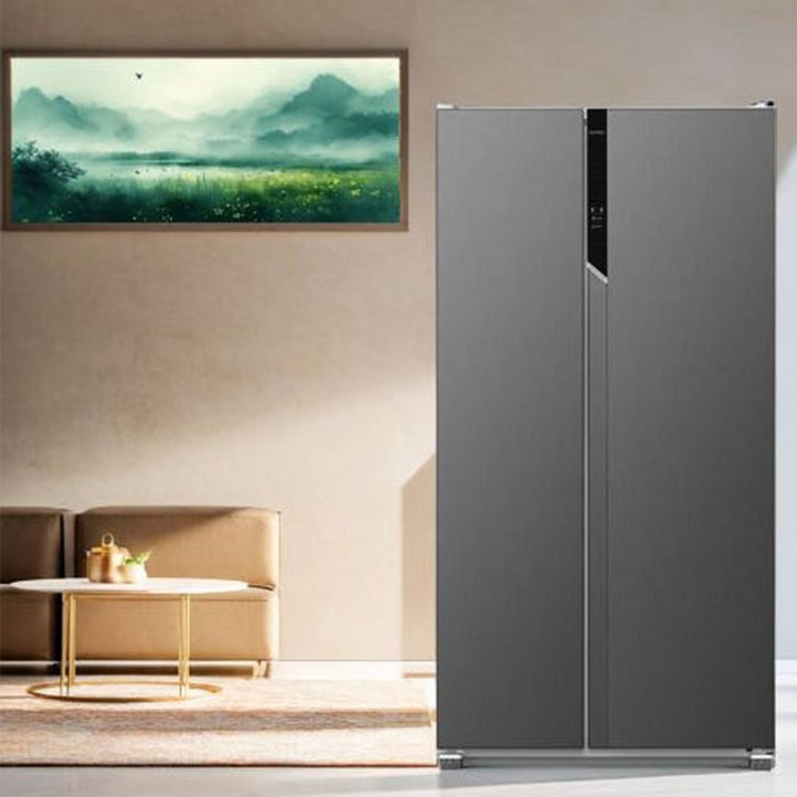 위니아 클라쎄 521리터 대용량 2도어 양문형 냉장고 521L 실버 RKE952SIS5MEVAK