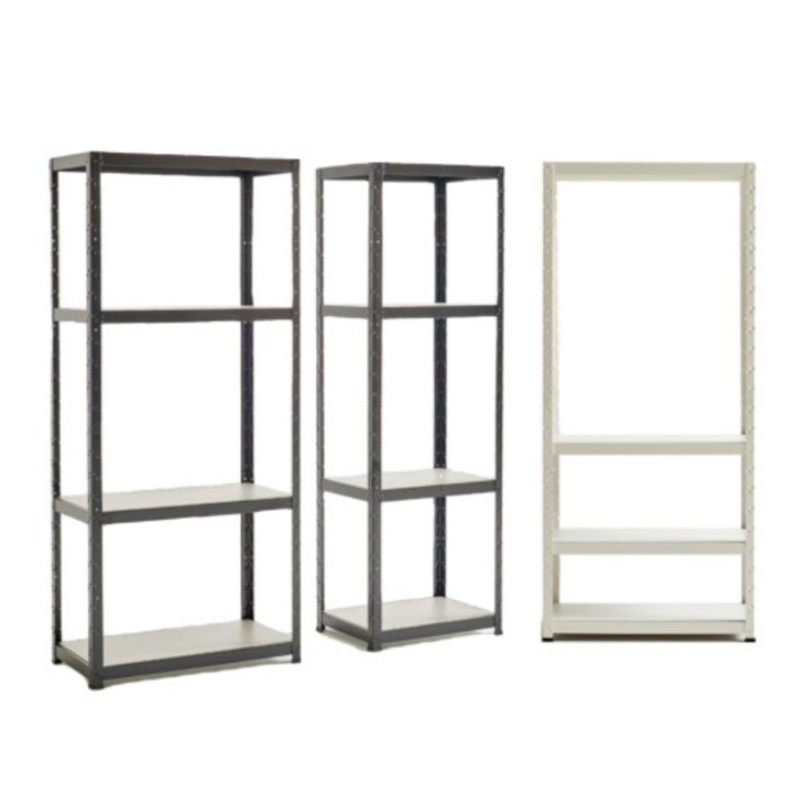 철제선반 펜트리 베란다 조립식앵글 수납 선반 4단 400x300x900, 화이트, 1개
