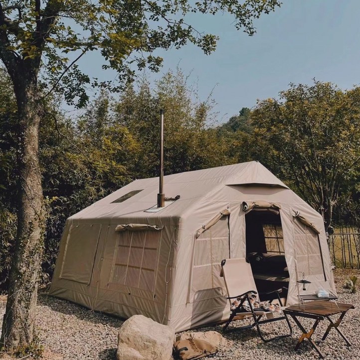 당일 발송 AS가능 집콕시그널 사계절 에어텐트 13.2 면텐트 감성 글램핑 텐트, 방수 3000m, 오트밀베이지, 48 인용