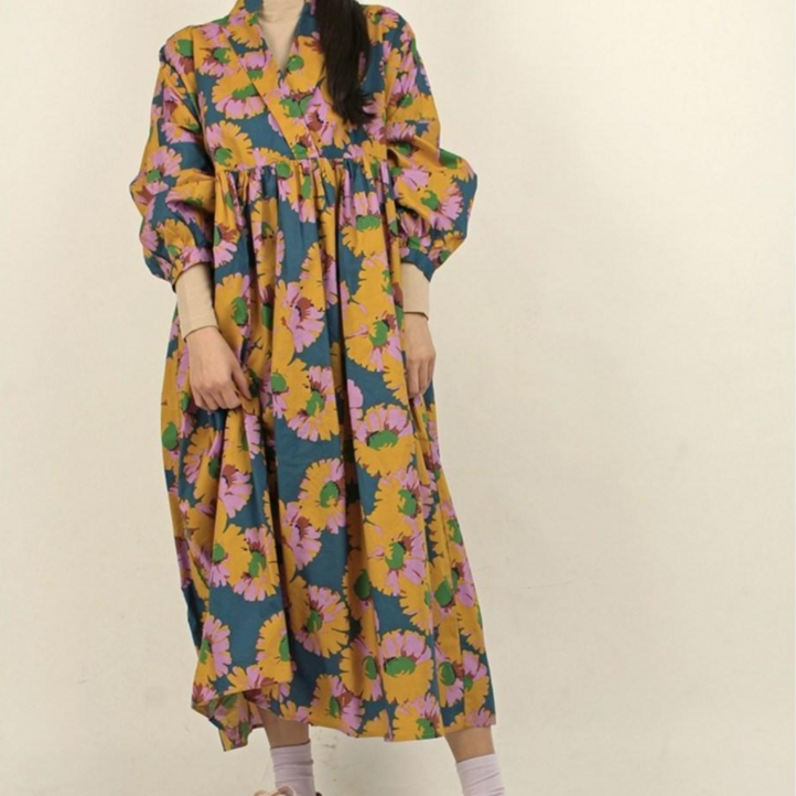 나포리 여성 플로럴패턴 롱원피스