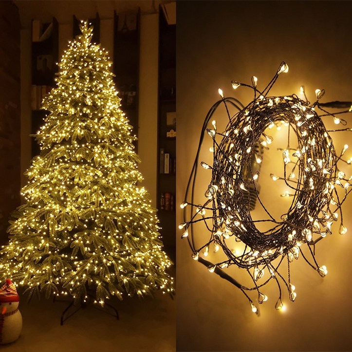 크리스마스 트리 LED 지네 전구 줄 조명 와이어 200구, 기본패키지-백색