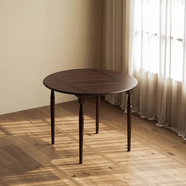 포트 고무나무 원목 원형 테이블 1000, 단품