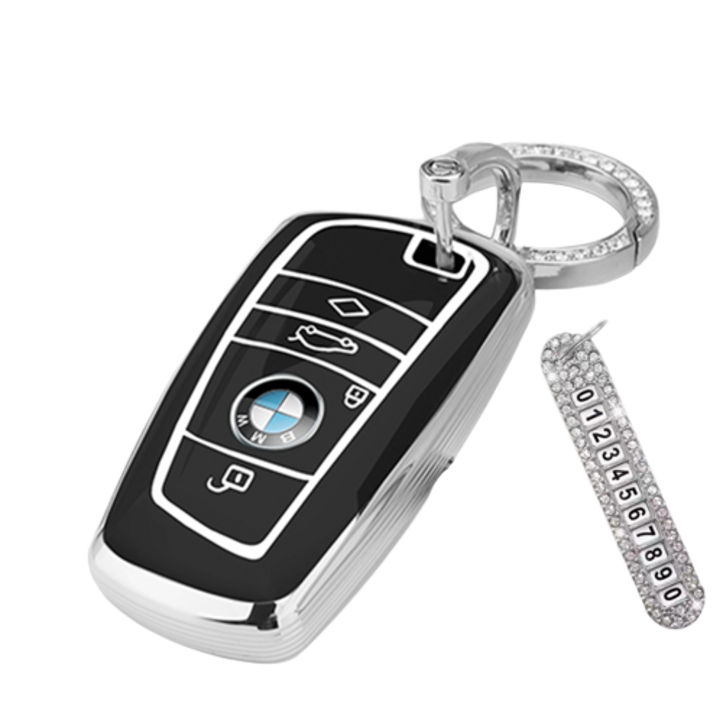 키에티 BMW 풀커버 TPU 엣지 키케이스 A타입 큐빅번호판, 실버블랙 키에티 BMW 풀커버 TPU 엣지 키케이스 A타입 큐빅번호판, 실버블랙