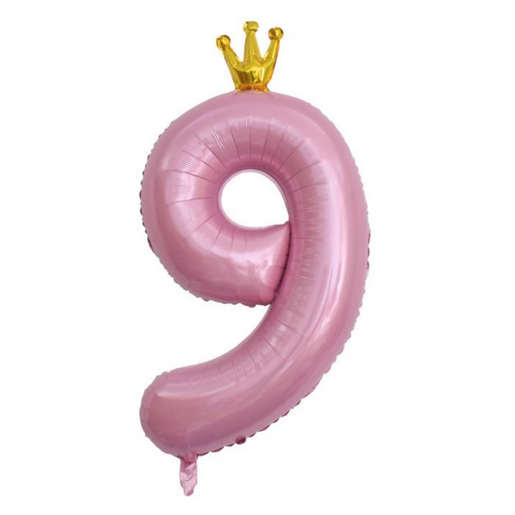 이자벨홈 생일파티 왕관 숫자 풍선 9 초대형, 핑크, 1개 3