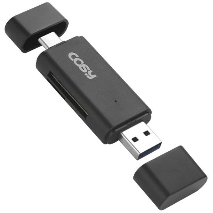 코시 타입C OTG USB3.0 PC겸용 카드리더기, CR3331C, 블랙 20230813