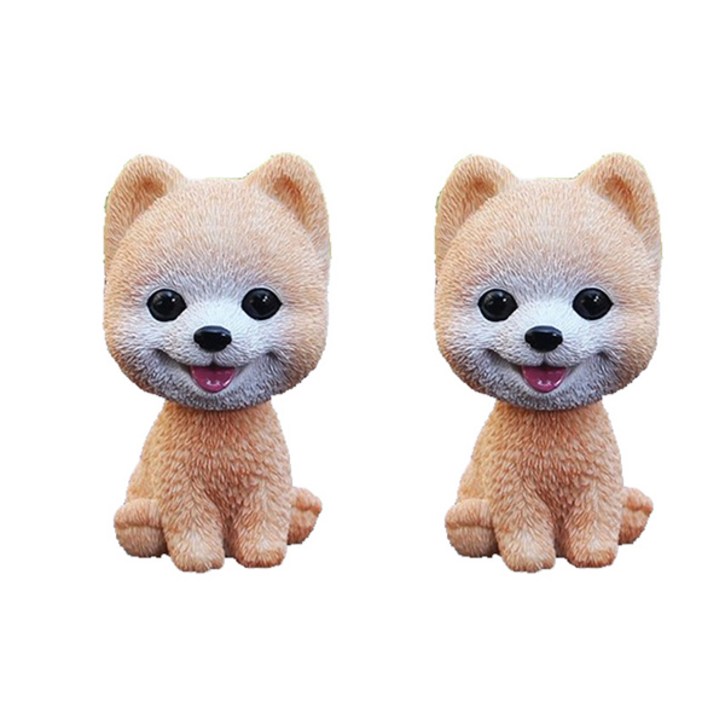 블럭마트 차량용 강아지 흔들인형 2p
