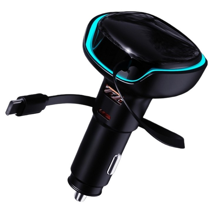 뉴클 PD 3.0 차량용 릴타입 시거잭 3구 50W 고속충전기 케이블 일체형