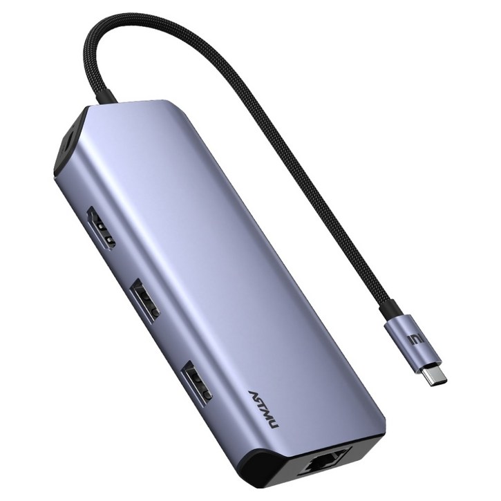 아트뮤 USB C타입 9in1 4K 60hz Gen2 10Gbps 멀티 허브 MH430, 메탈그레이, 1개