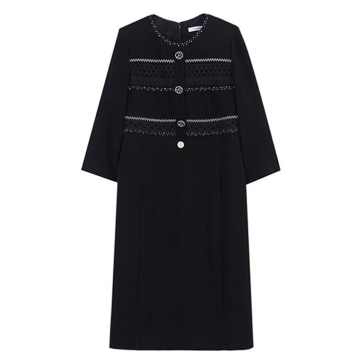 올리비아하슬러 라운드넥 실버단추 정장원피스 OHBFOP203