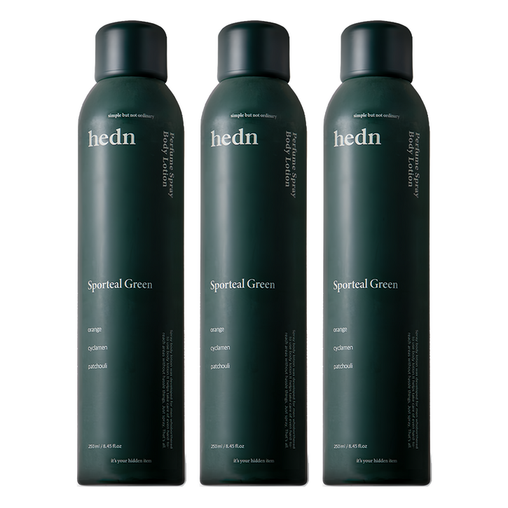 hedn 퍼퓸 스프레이 바디로션 스포틸그린향, 250ml, 3개