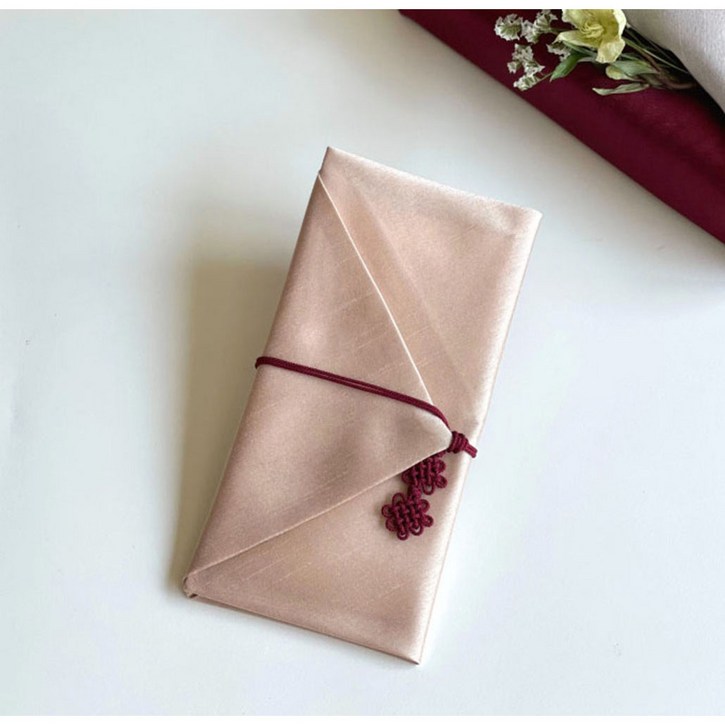 르미에 고급 용돈봉투  보자기  스티커 세트, 골드베이지, 1세트