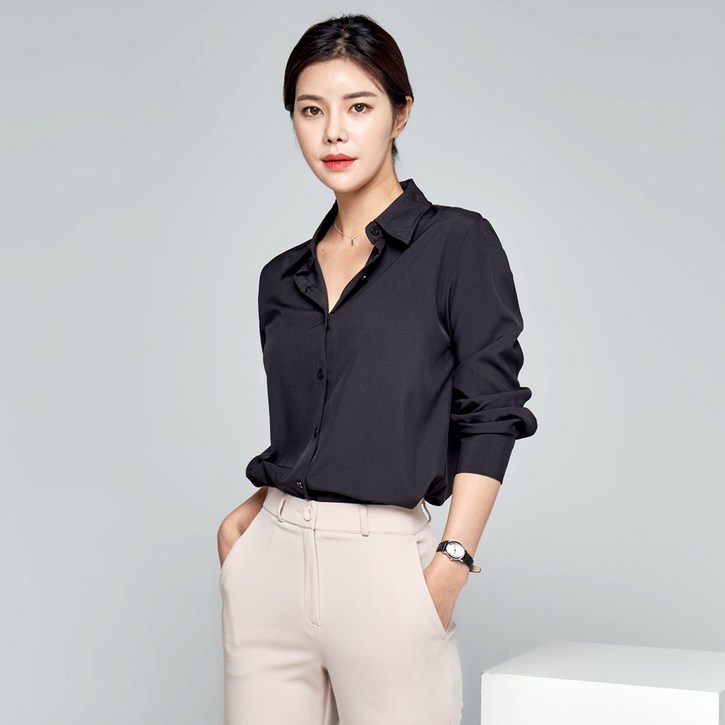 윈디윈디 여성용 링클프리 데일리 베이직 긴팔 셔츠 D08I7wl3064