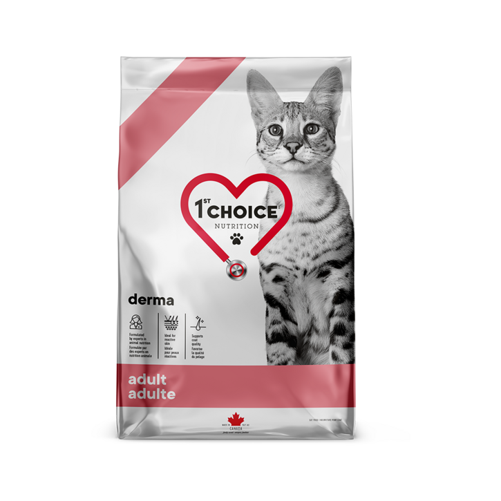 퍼스트초이스캣 더마 그레인프리 연어 민감성 피부 고양이 사료, 연어, 1.8kg, 1개